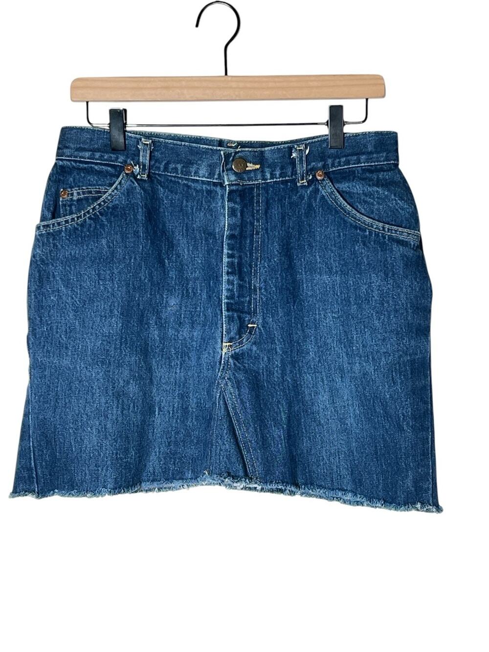 Lee Classic Blue Denim Mini Jean Skirt size 8? b123